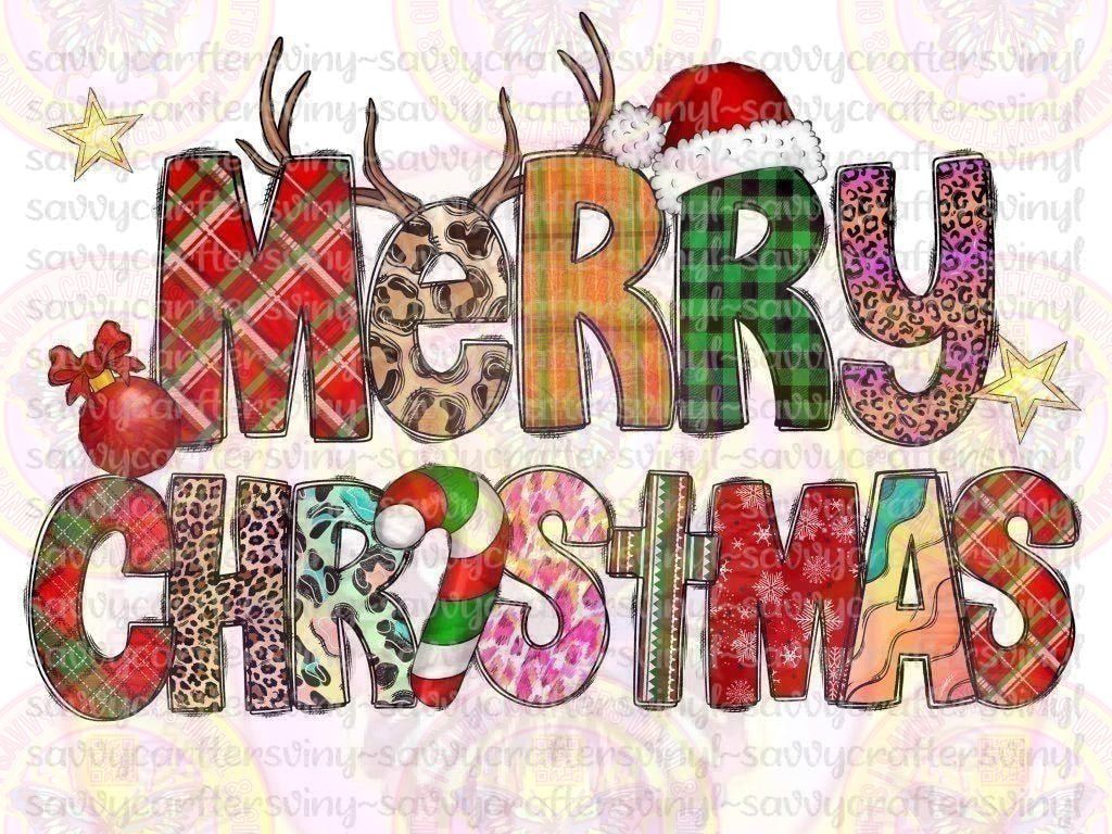Merry Christmas Decorative - Savvy Crafters Vinyl & Gifts