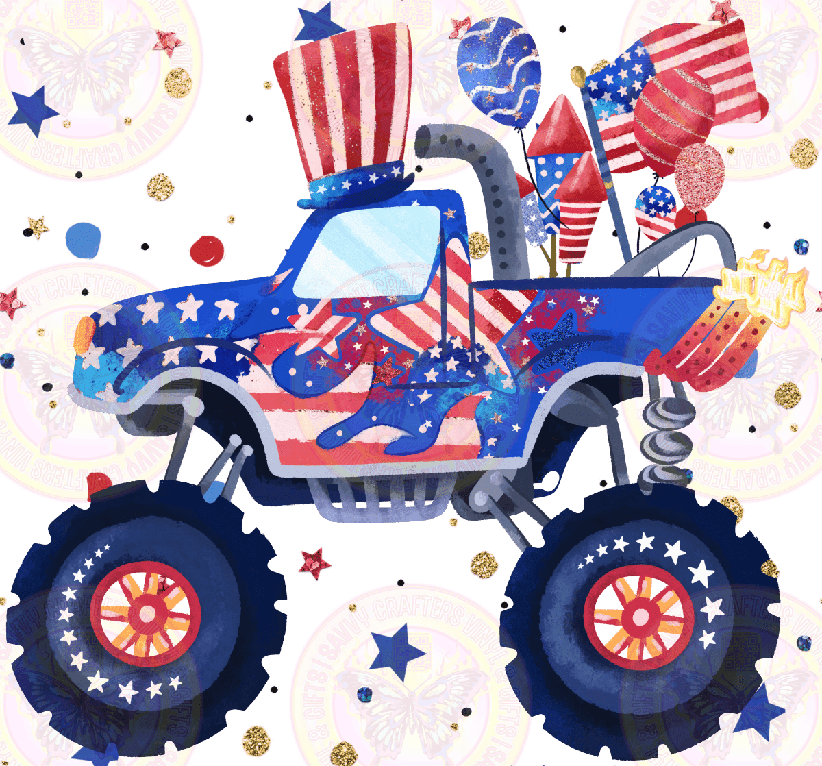 Monster Truck 4th of July - Savvy Crafters Vinyl & Gifts