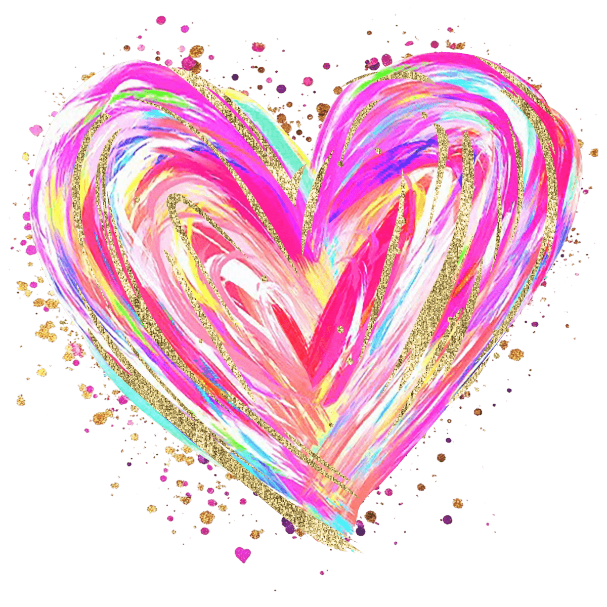Multi Color Vibrant Heart Burst Valentines - Savvy Crafters Vinyl & Gifts