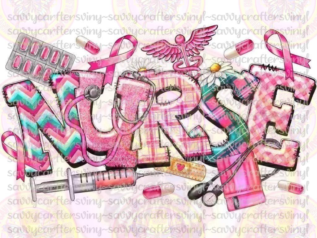 Nurse Breast Cancer Fun Cute - Savvy Crafters Vinyl & Gifts