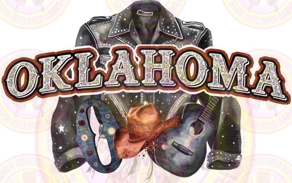 OKLAHOMA WESTERN JACKET Full Color Transfer - Savvy Crafters Vinyl & Gifts