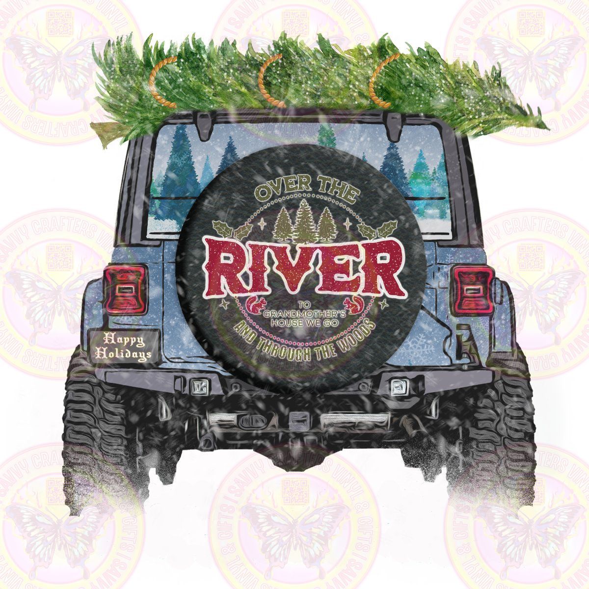 Over the River Jeep DTF Transfer - Savvy Crafters Vinyl & Gifts