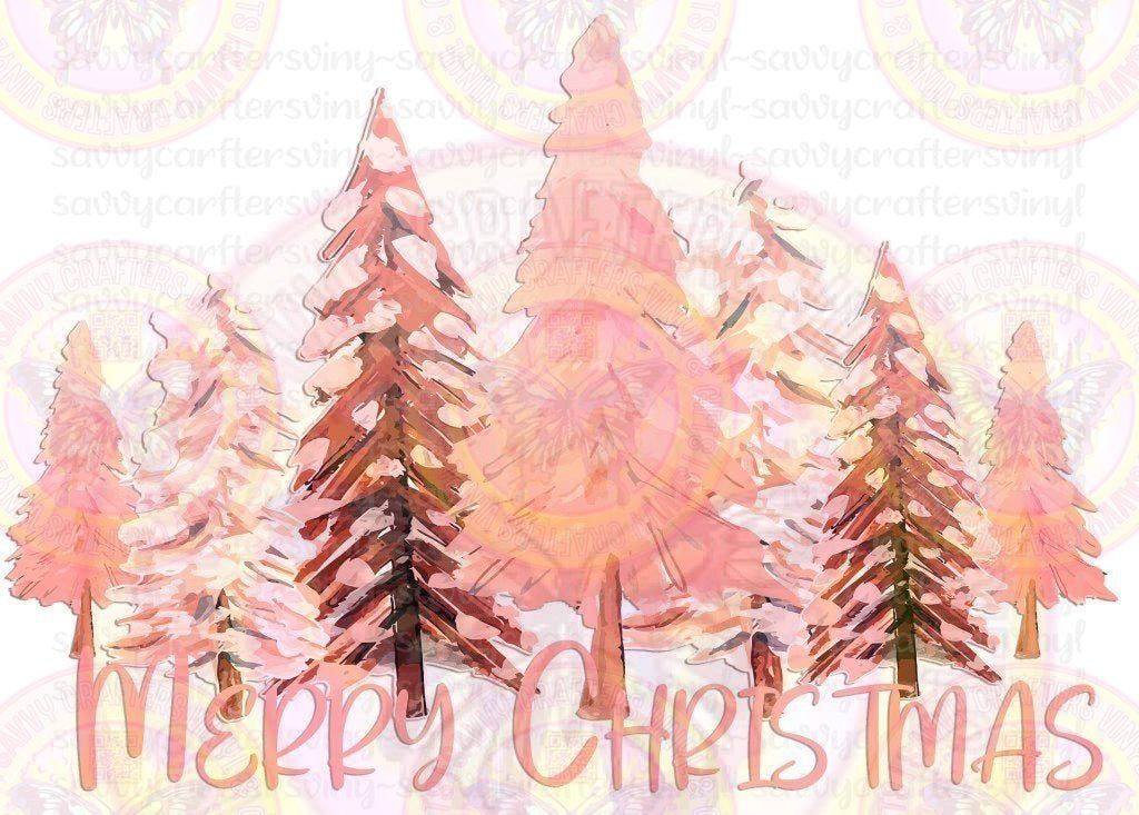 Pale Peach Christmas Trees - Savvy Crafters Vinyl & Gifts