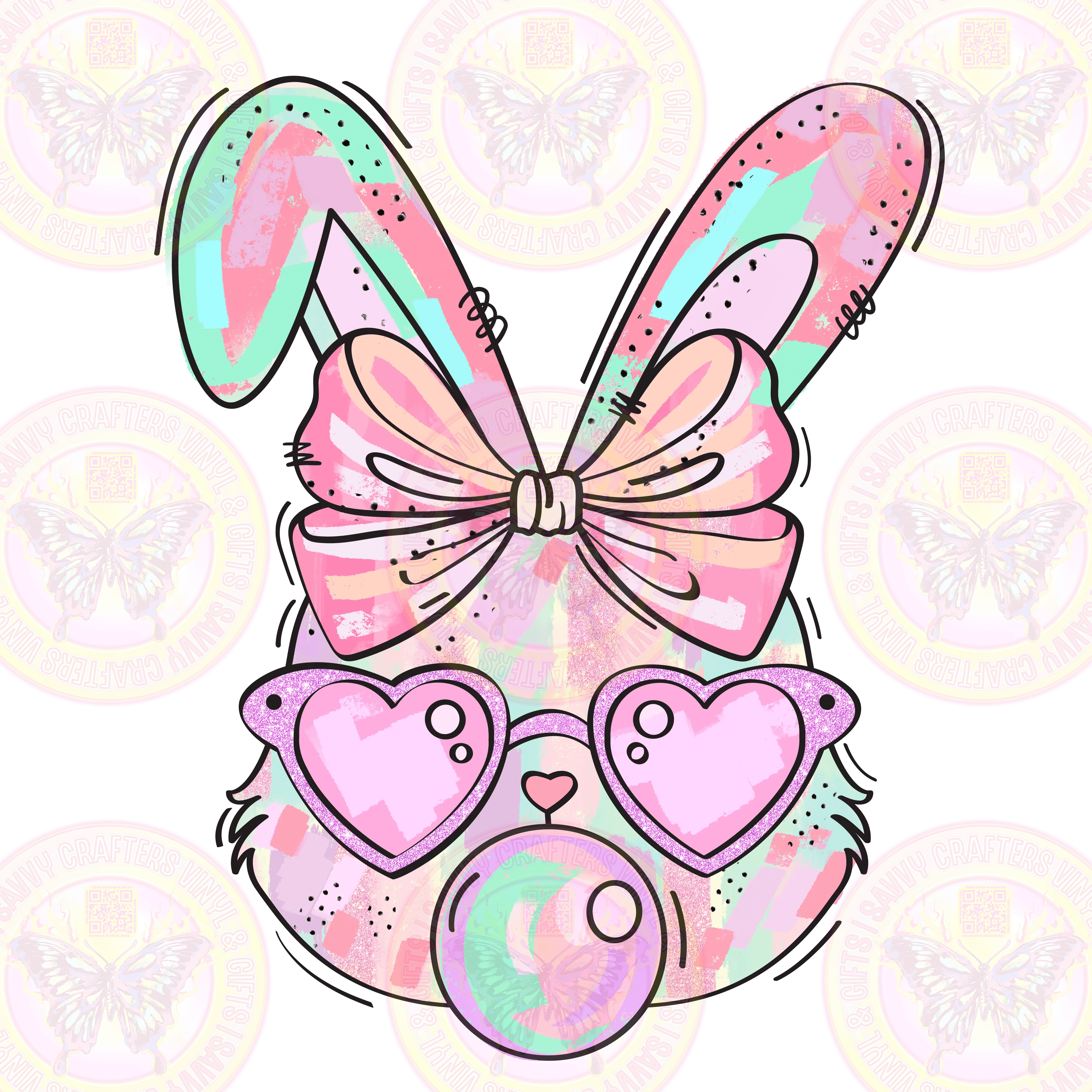 Pastel Teal Easter Bunny - Savvy Crafters Vinyl & Gifts