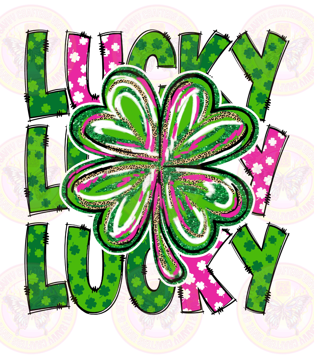 Patrick's Day Lucky Pattern Clovers - Savvy Crafters Vinyl & Gifts