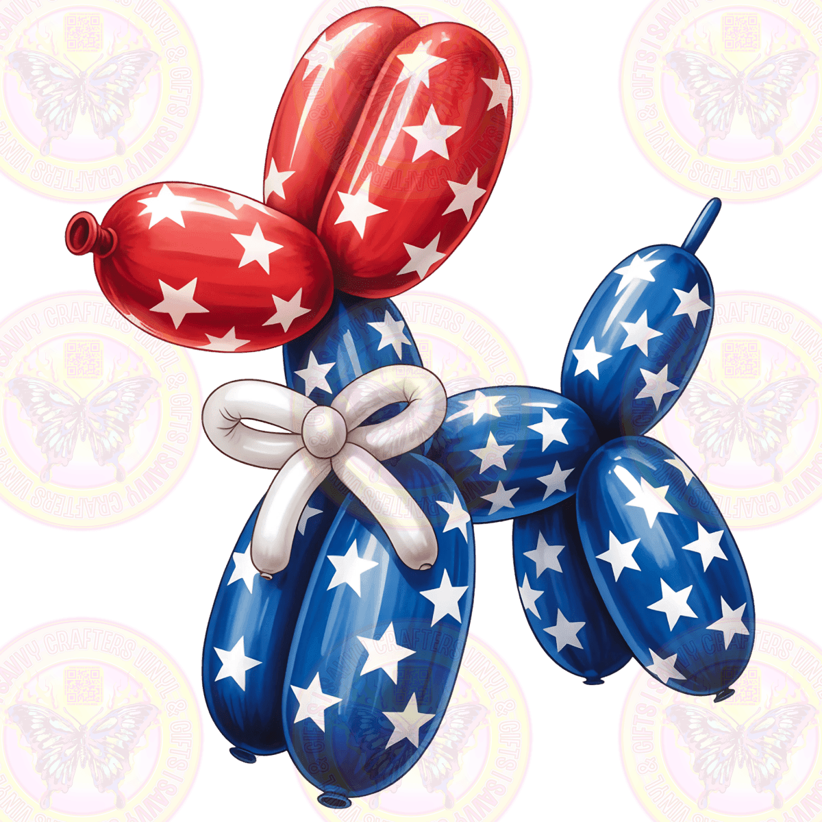 Patriotic Balloon Dog - Savvy Crafters Vinyl & Gifts