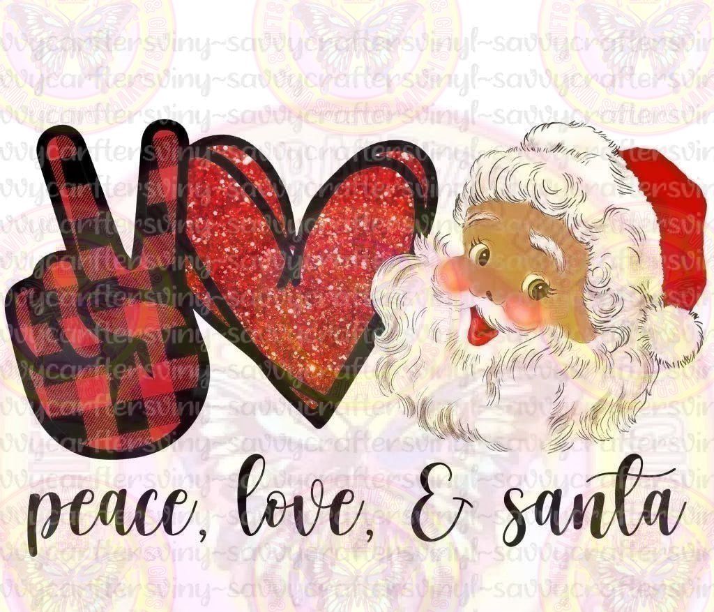 Peace love and Santa African American - Savvy Crafters Vinyl & Gifts