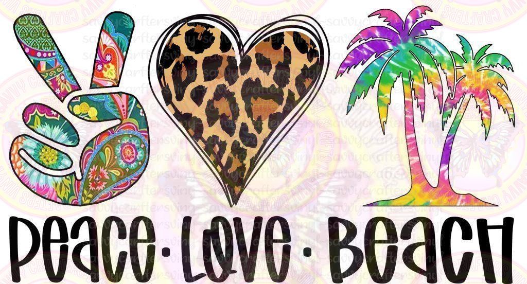 Peace Love Beach Palm Trees - Savvy Crafters Vinyl & Gifts
