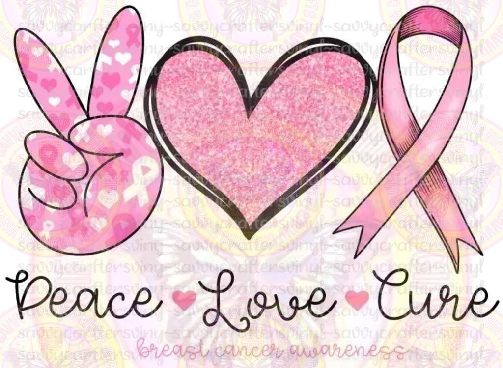 Peace Love Cure Pastel Pink Cute - Savvy Crafters Vinyl & Gifts