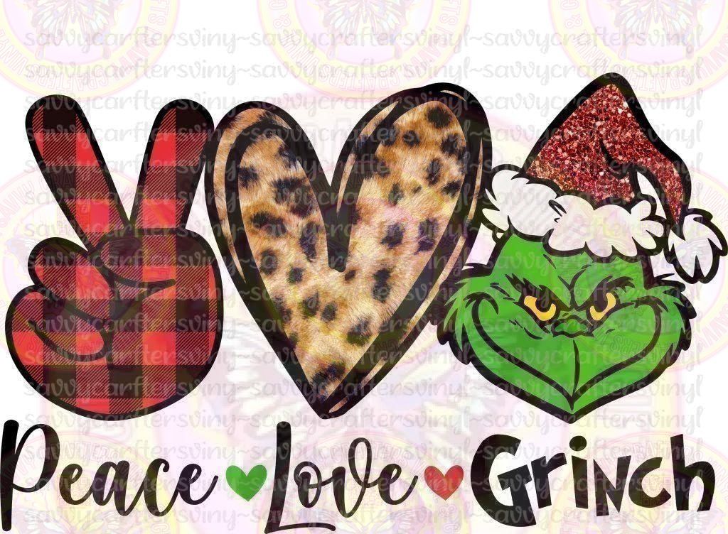 Peace Love Grinch Cheetah - Savvy Crafters Vinyl & Gifts