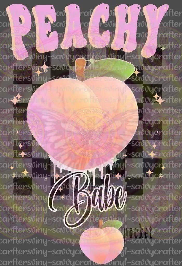 Peachy Babe with pocket - Savvy Crafters Vinyl & Gifts