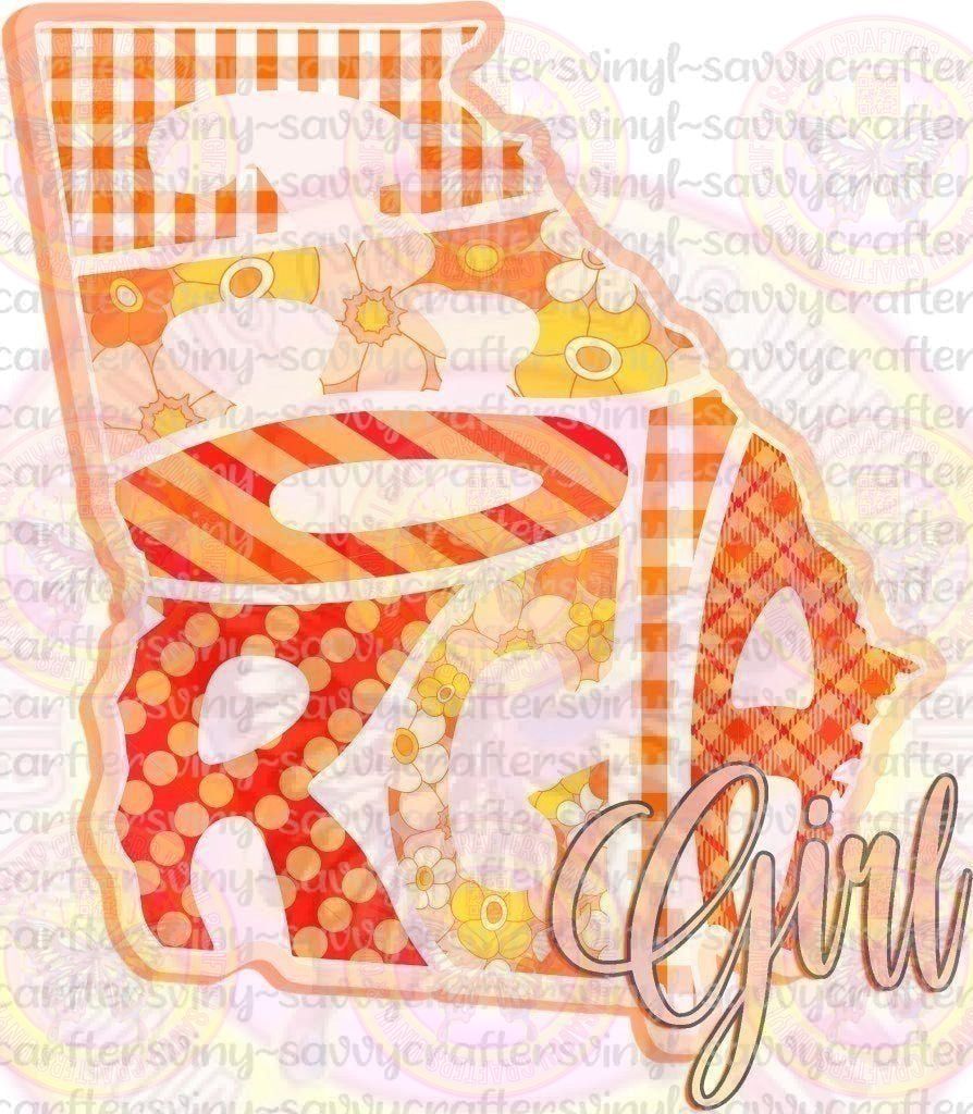 Peachy Georgia Girl State - Savvy Crafters Vinyl & Gifts