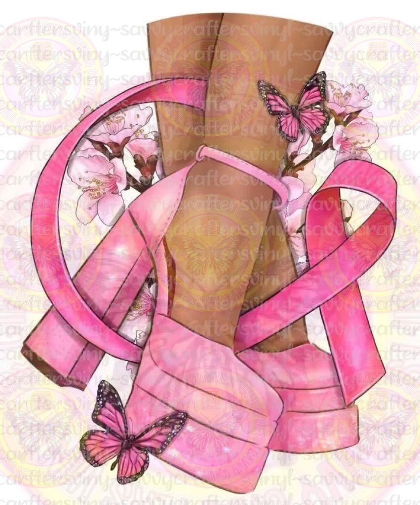 Platform Chunky Heels Pink Breast Cancer - Savvy Crafters Vinyl & Gifts