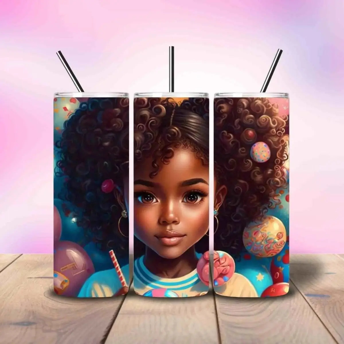 Pretty Brown Girl in Candyland - Fully Completed Tumbler Skinny Straight 20/30oz - Savvy Crafters Vinyl & Gifts