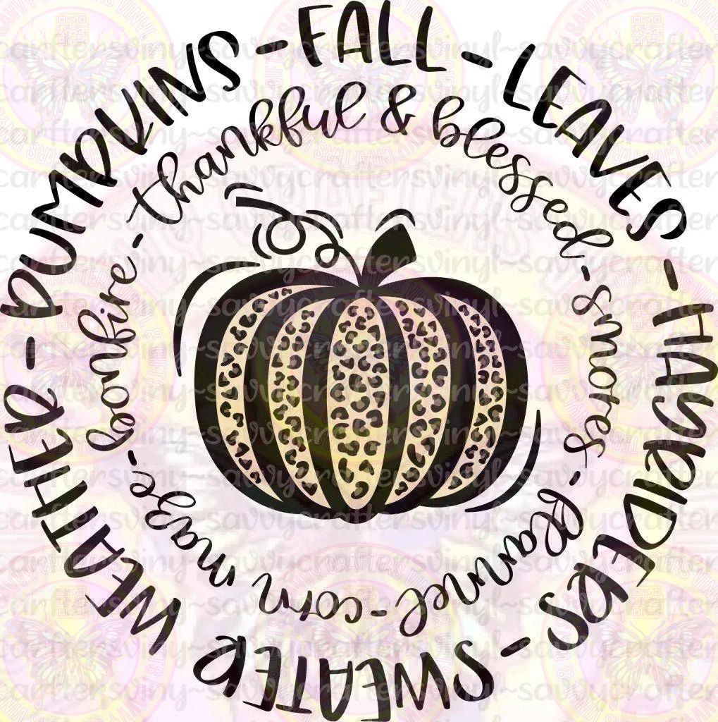 Pumpkins Fall Leaves Thankful Blessed Smores - Savvy Crafters Vinyl & Gifts