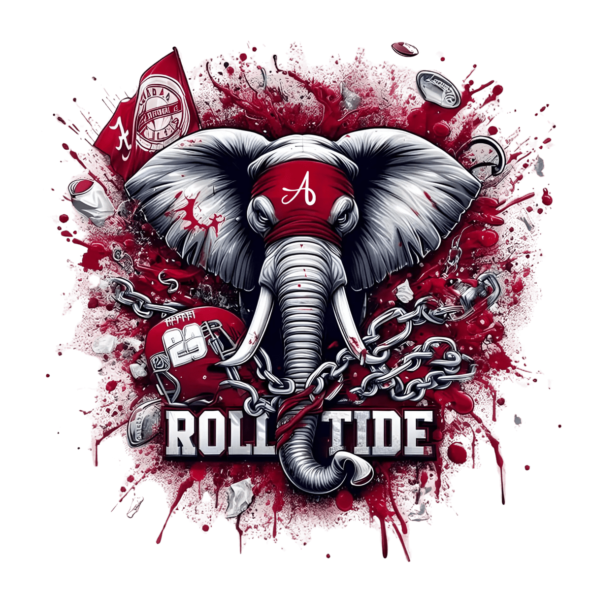 Roll Tide Bama Elephant Bandana Burst - Savvy Crafters Vinyl & Gifts