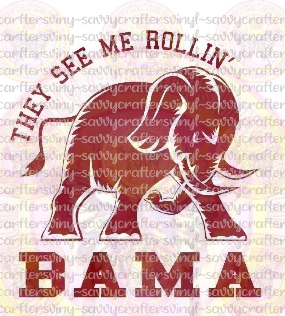 Rollin BAMA Elephant - Savvy Crafters Vinyl & Gifts