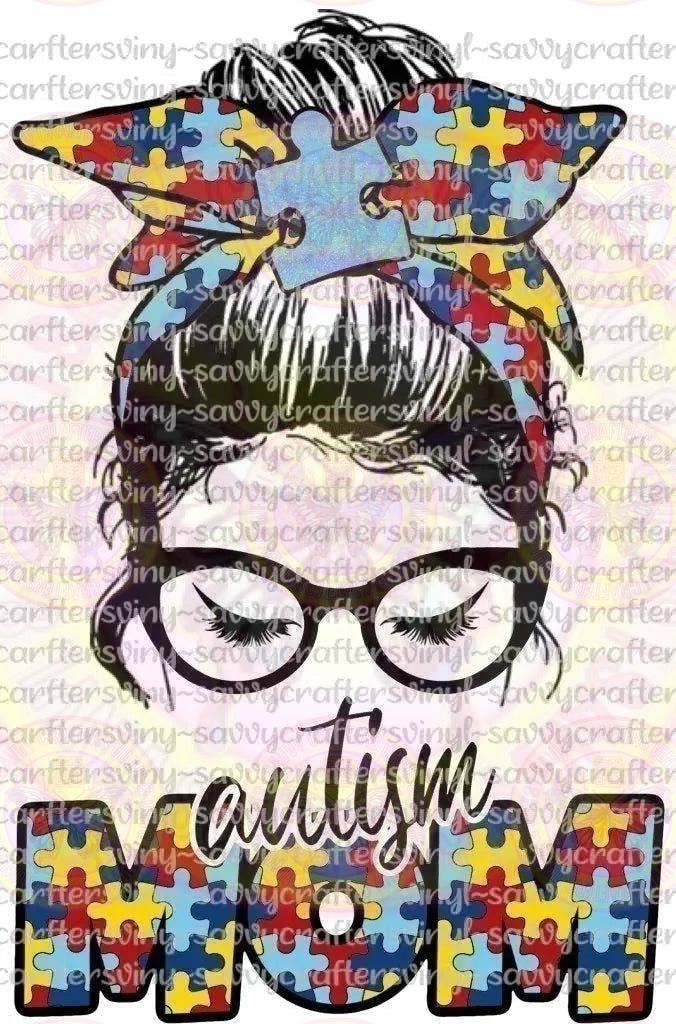 RTPMom - 32 Autism Mom Bun Head - Savvy Crafters Vinyl & Gifts