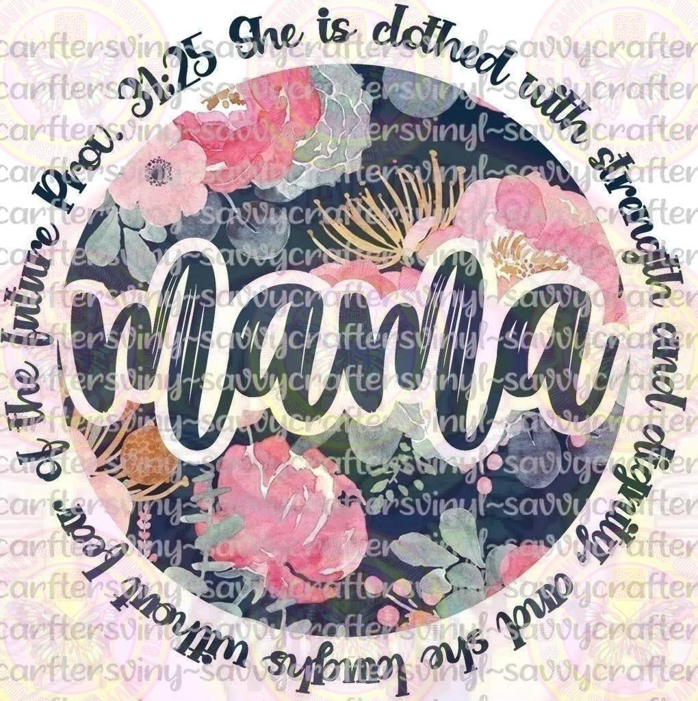 RTPMom - 36 Mama Proverbs 31:25 Navy - Savvy Crafters Vinyl & Gifts