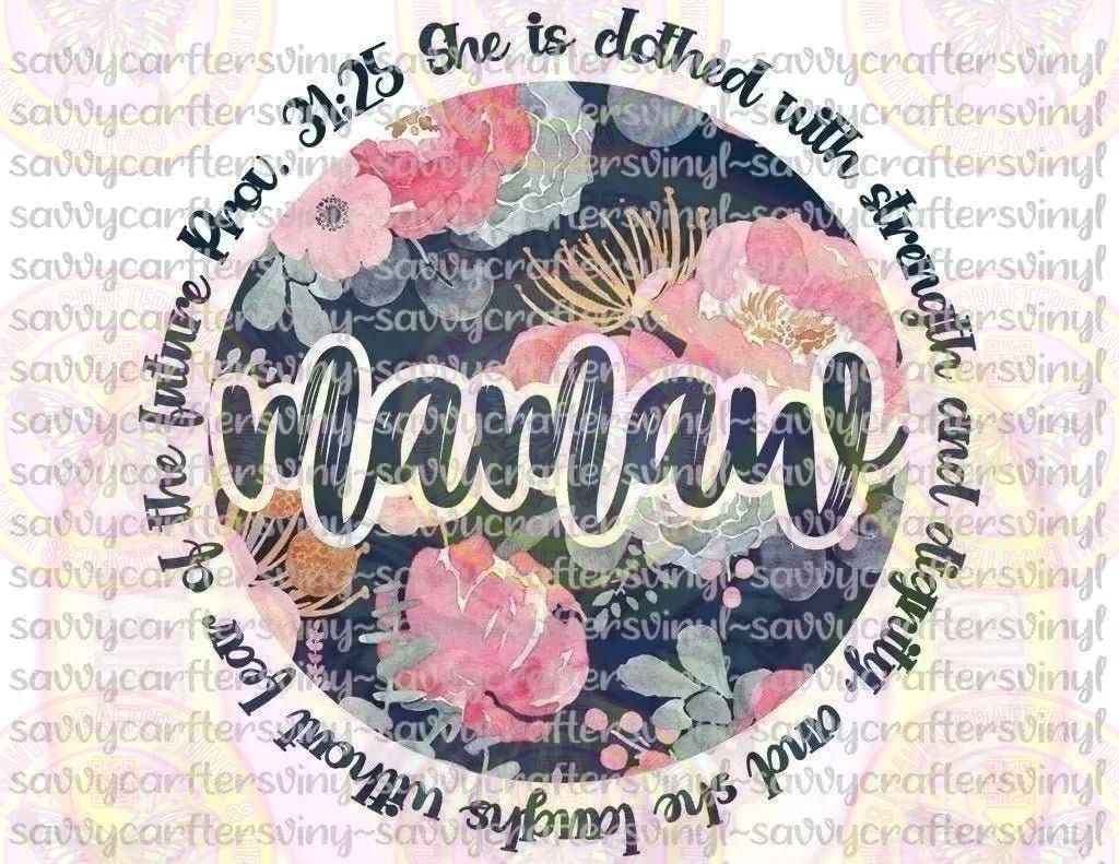 RTPMom - 37 Mawmaw Proverbs 31:25 Navy - Savvy Crafters Vinyl & Gifts