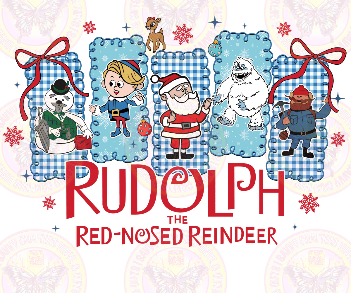 Rudolph the Red Nose Reindeer Nostalgic Doodle Graphic - Savvy Crafters Vinyl & Gifts