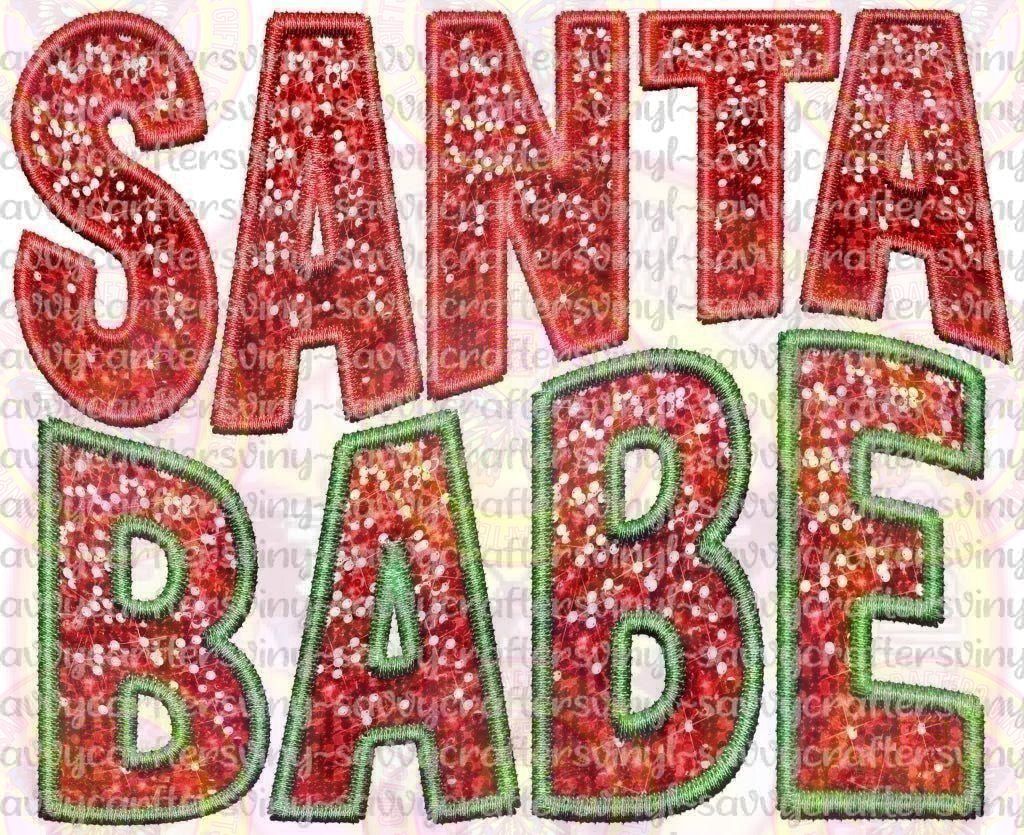 Santa Babe Sequin retro - Savvy Crafters Vinyl & Gifts