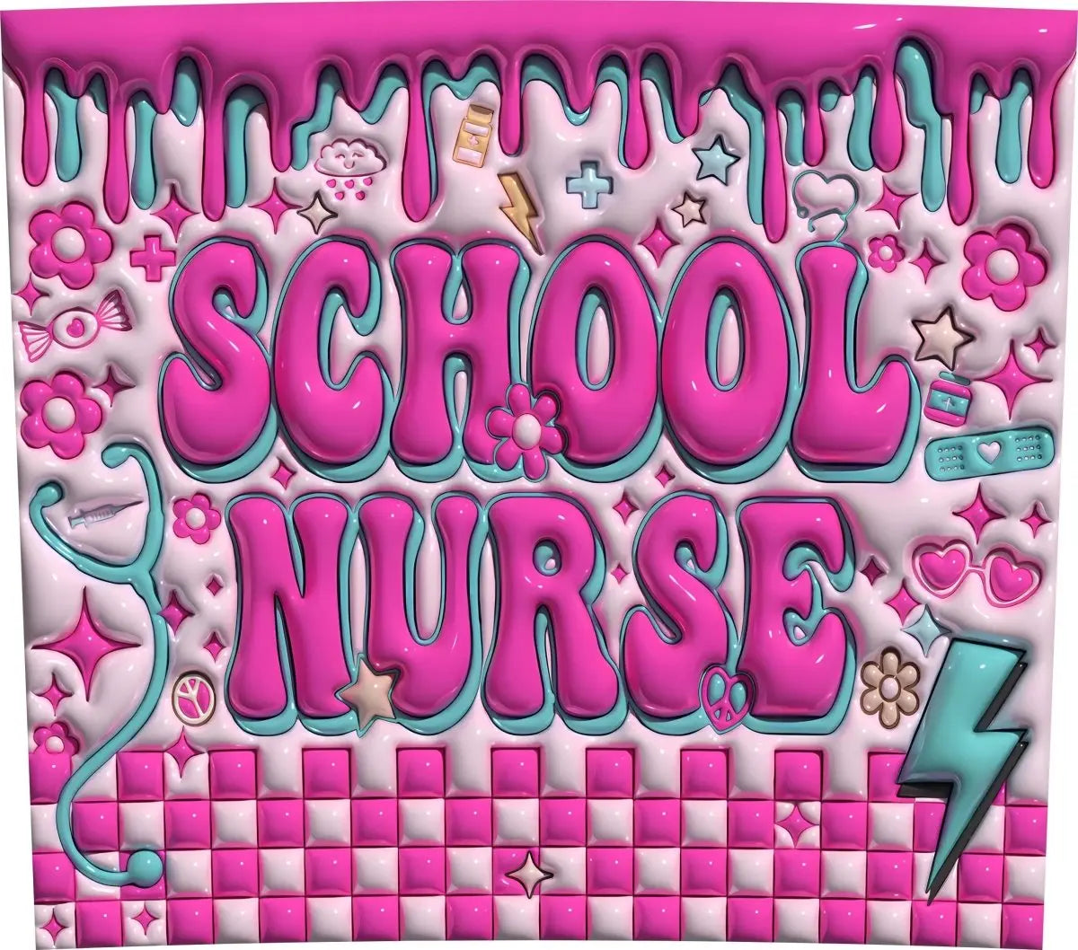 School Nurse 3D 20 Oz Skinny Tumbler Customized - Savvy Crafters Vinyl & Gifts