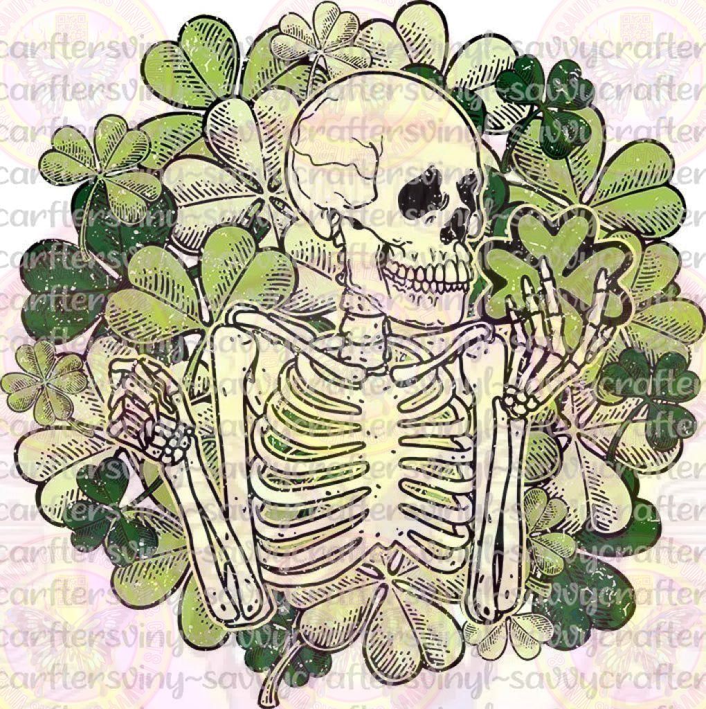 Shamrock Retro Skeleton St. Patrick's Day - Savvy Crafters Vinyl & Gifts