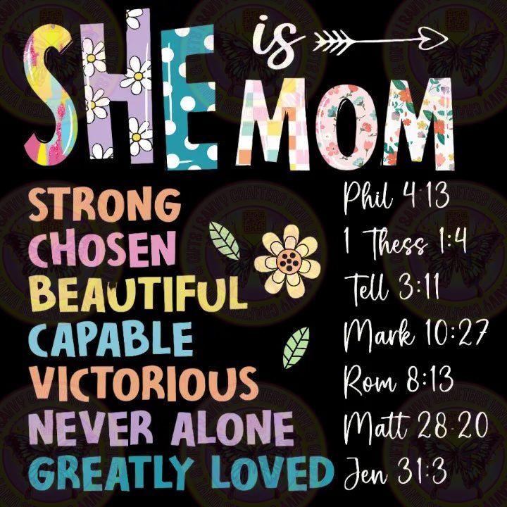 She is Mom White Text - Savvy Crafters Vinyl & Gifts