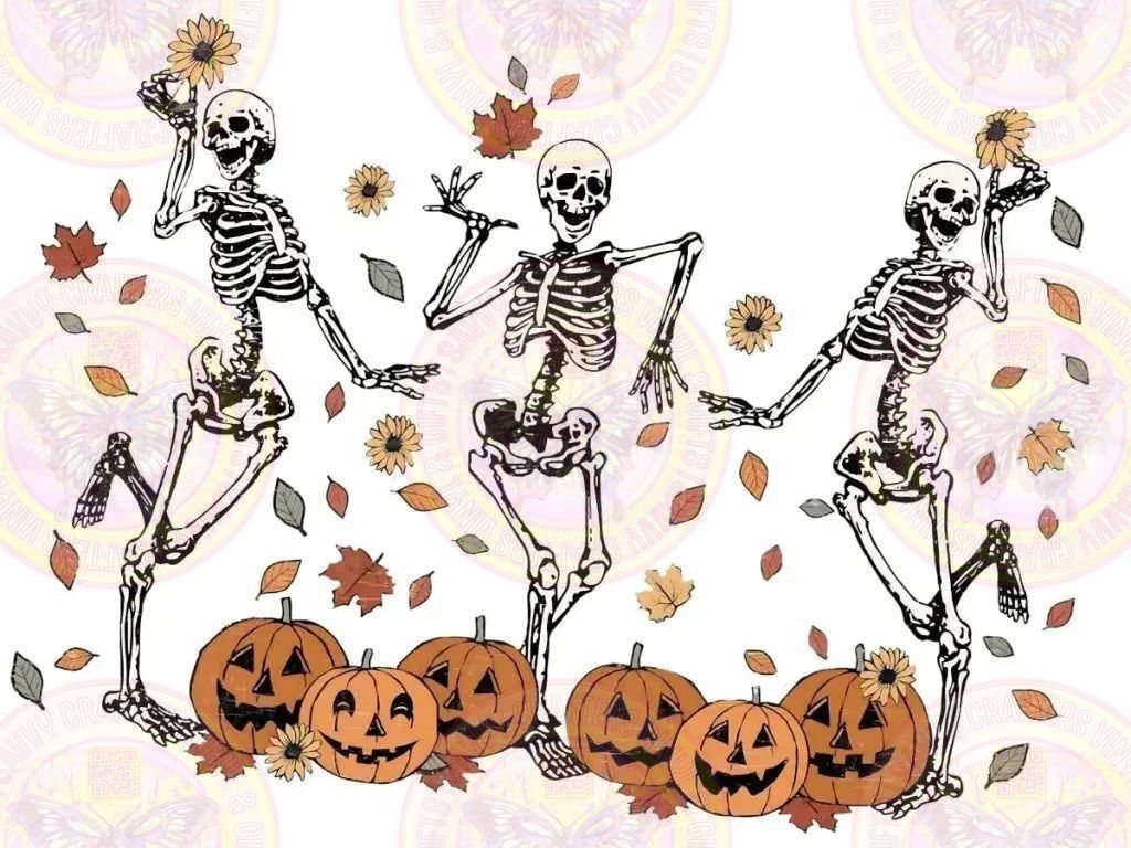 Skeletons Dancing For Halloween - Savvy Crafters Vinyl & Gifts