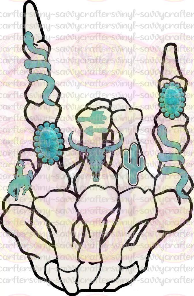 Skelton Hand Turquoise Rings - Savvy Crafters Vinyl & Gifts