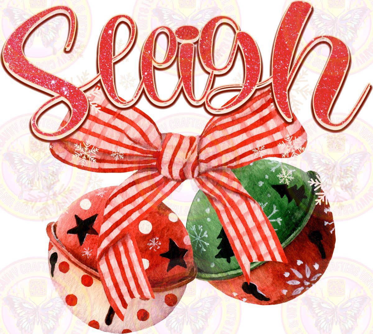 Sleigh Christmas Bells with Bow - Savvy Crafters Vinyl & Gifts