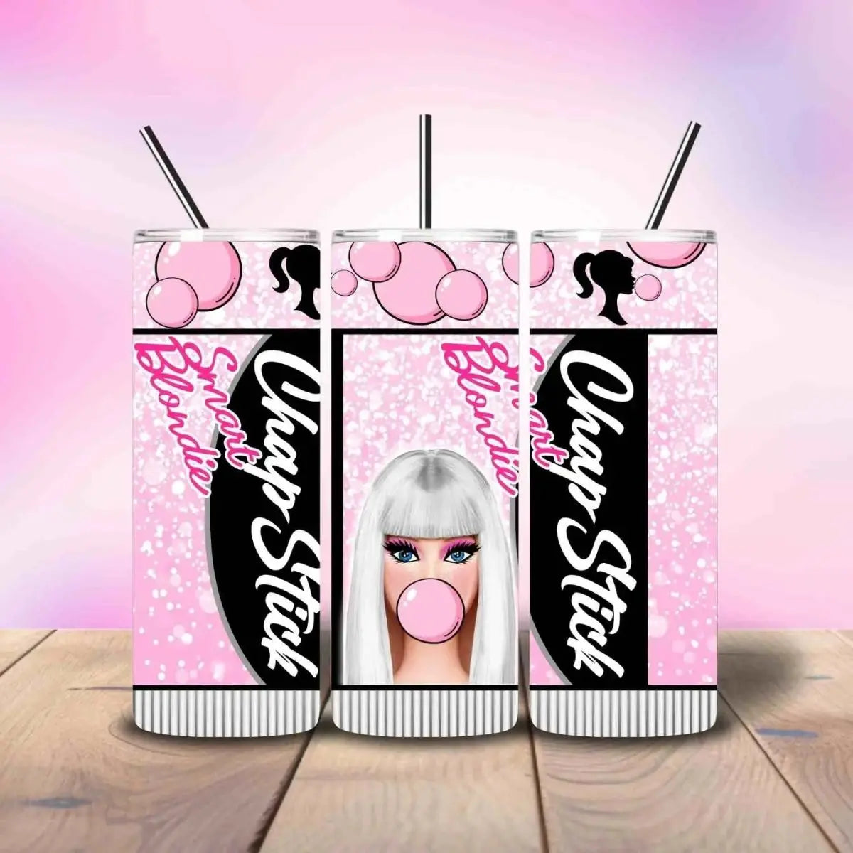 Smart Blond Chapstick Barbie Inspired - Fully Completed Tumbler Skinny Straight 20/30oz - Savvy Crafters Vinyl & Gifts