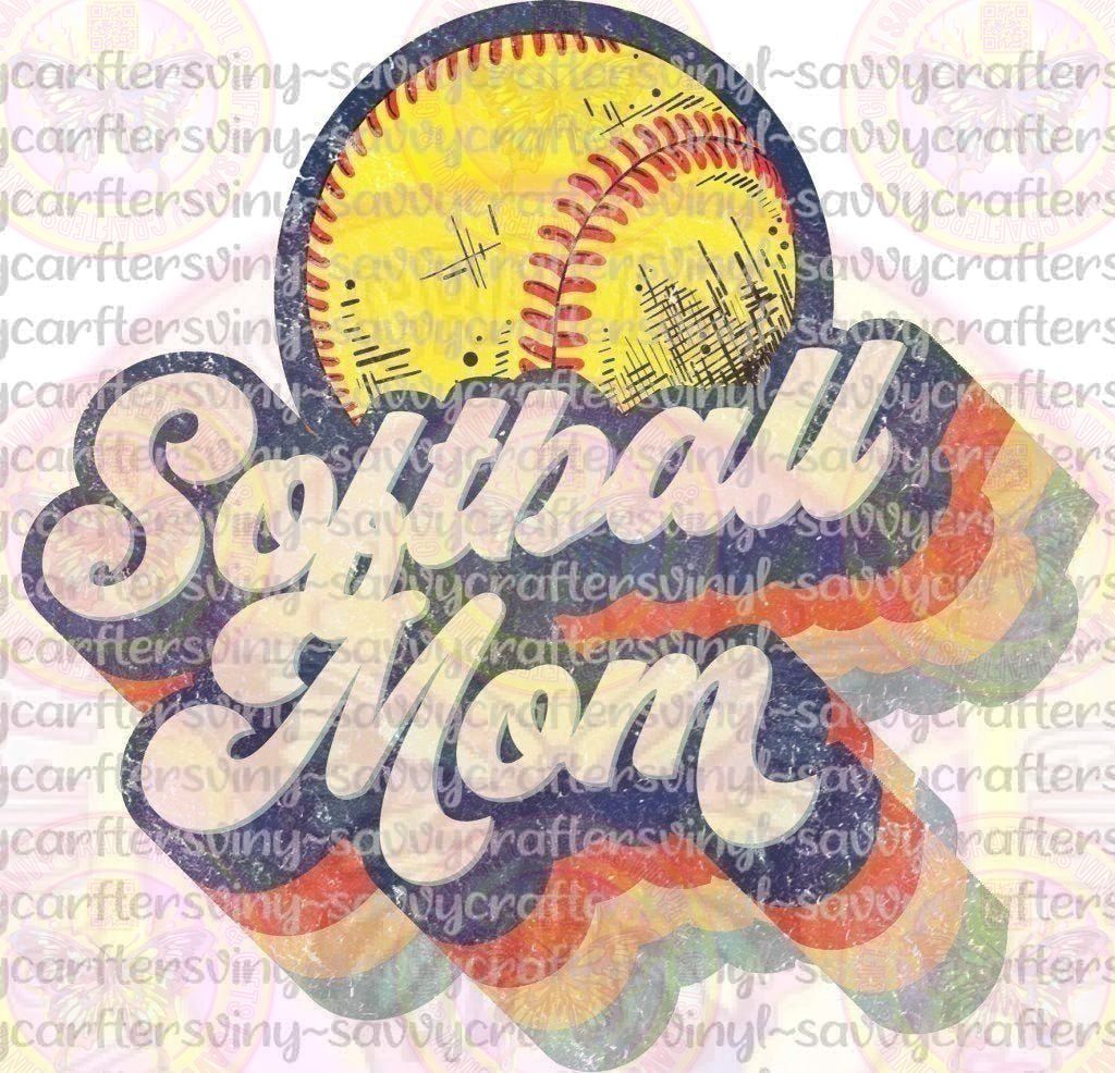 Softball Mom Retro - Savvy Crafters Vinyl & Gifts