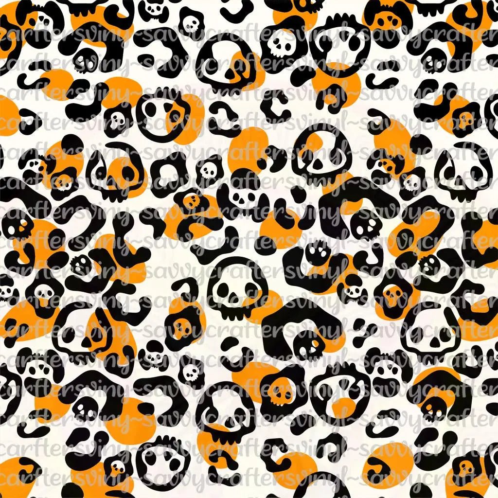 Spooky Leopard Skulls 02 - Savvy Crafters Vinyl & Gifts