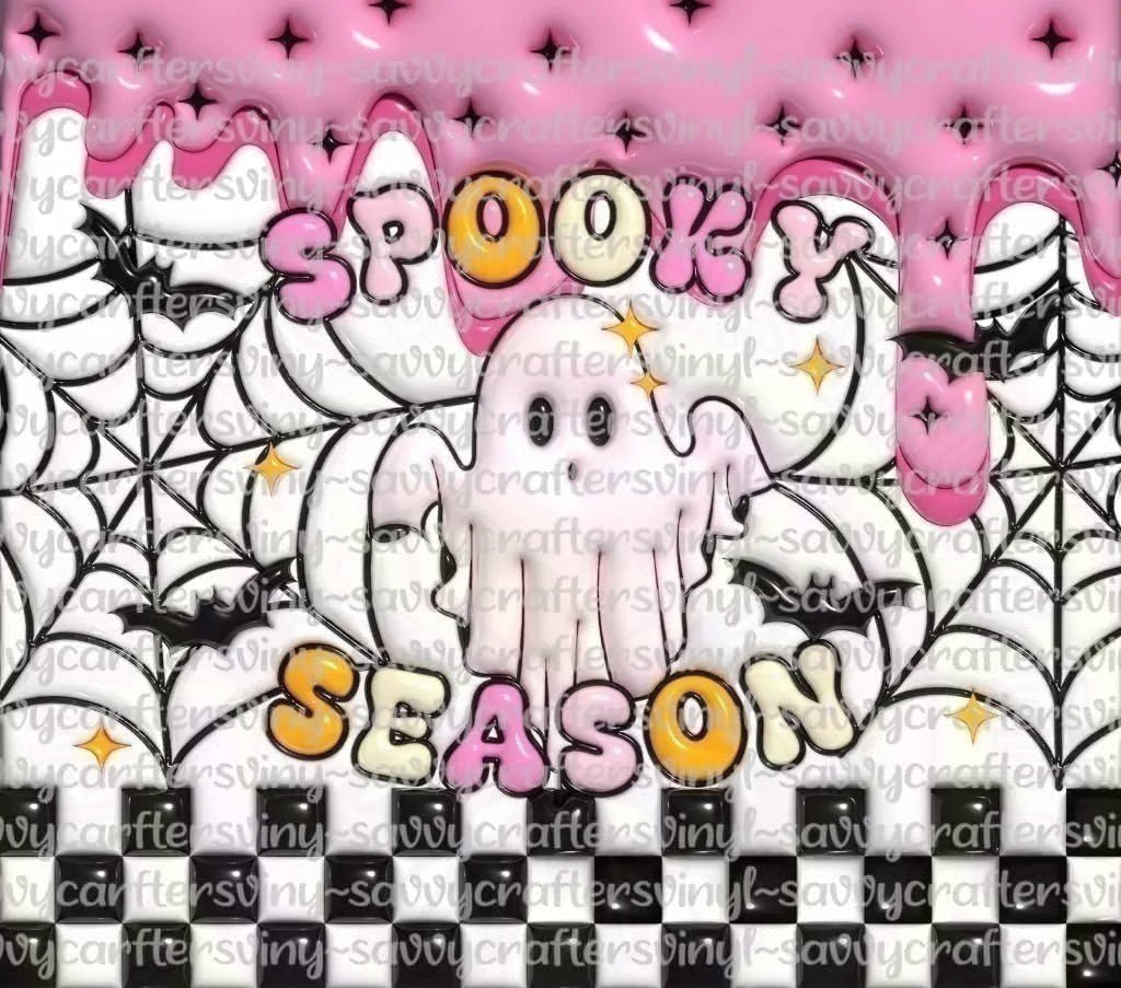 Spooky Season Wrap 20oz straight Tumbler wrap - Savvy Crafters Vinyl & Gifts