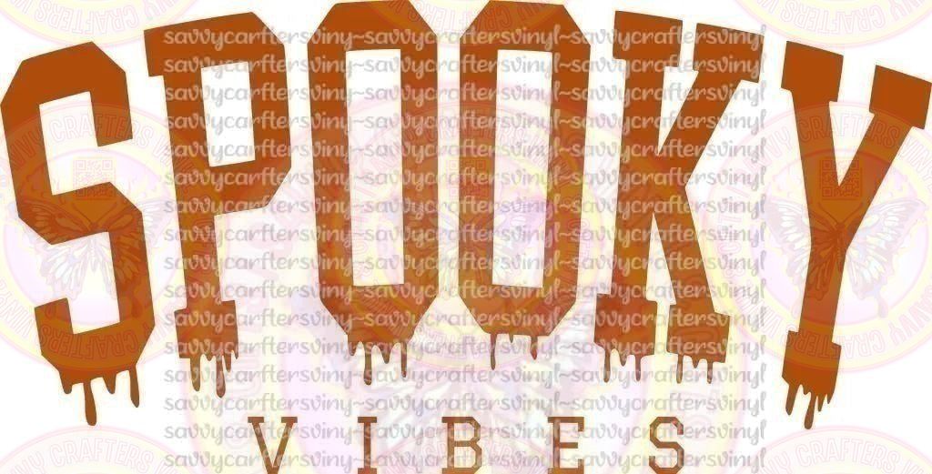 Spooky Vibes Varsity Orange - Savvy Crafters Vinyl & Gifts