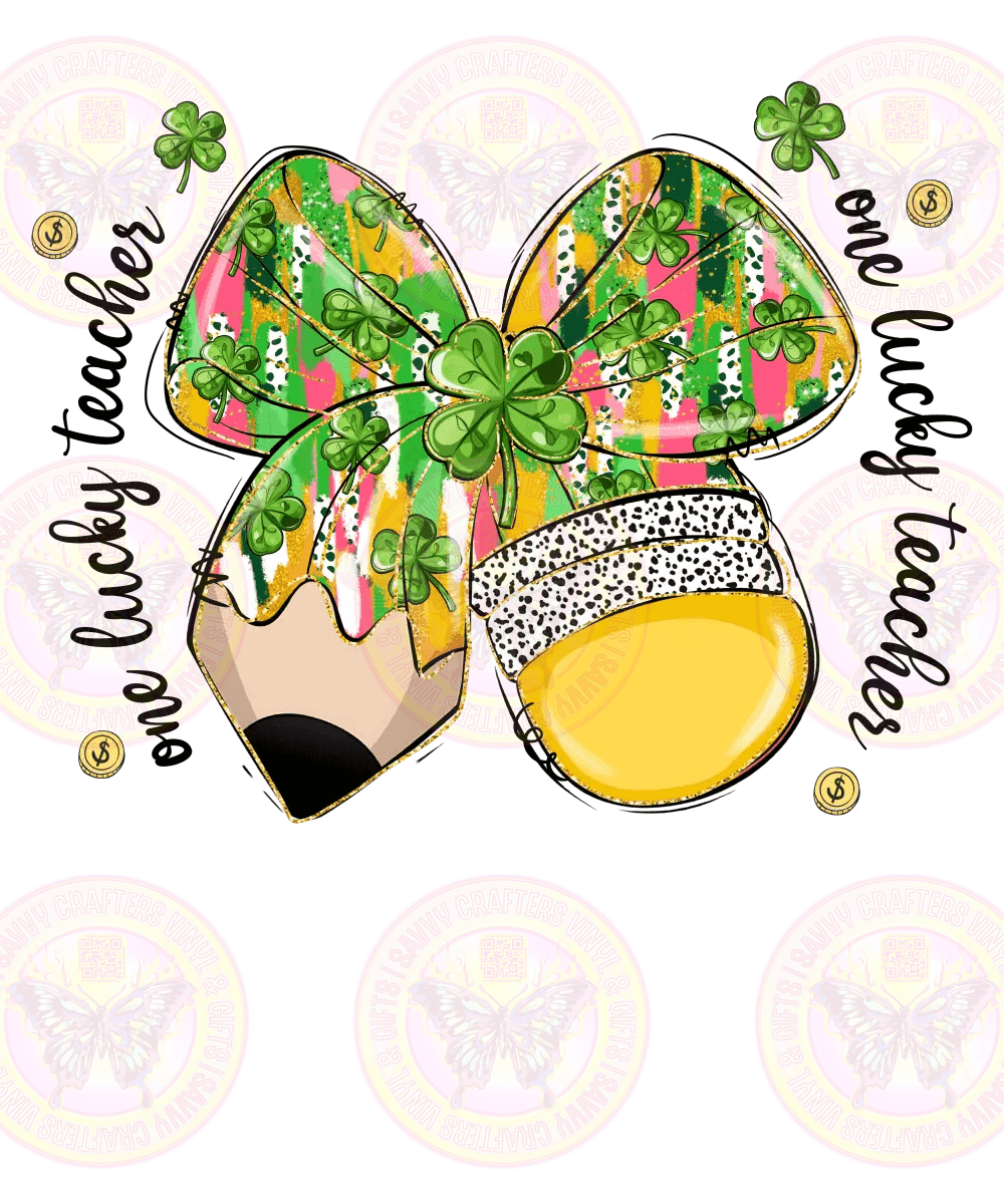 St Patricks Day Teacher Coquette Bow - Savvy Crafters Vinyl & Gifts