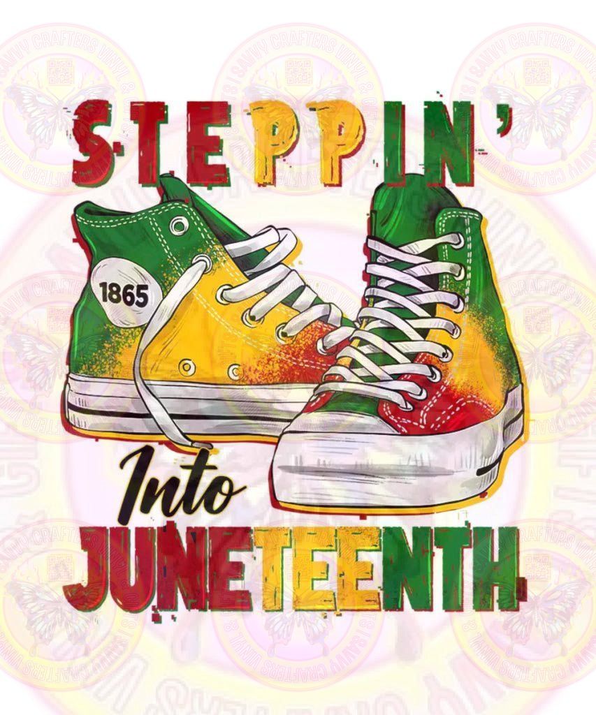 Steppin Into Juneteenth Converse Style Sneaker - Savvy Crafters Vinyl & Gifts