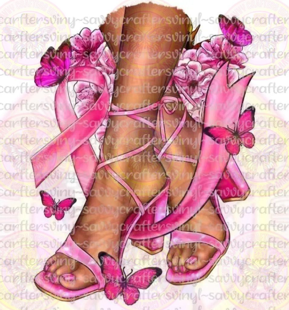 Strappy High Heel Sandals Pink Breast Cancer - Savvy Crafters Vinyl & Gifts