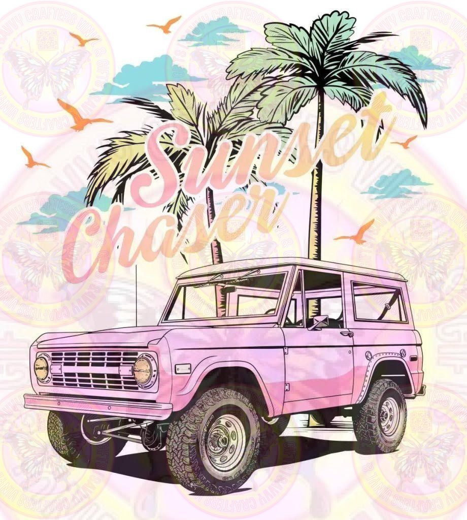 Summer Chaser Bronco Pink Full Color Transfer - Savvy Crafters Vinyl & Gifts