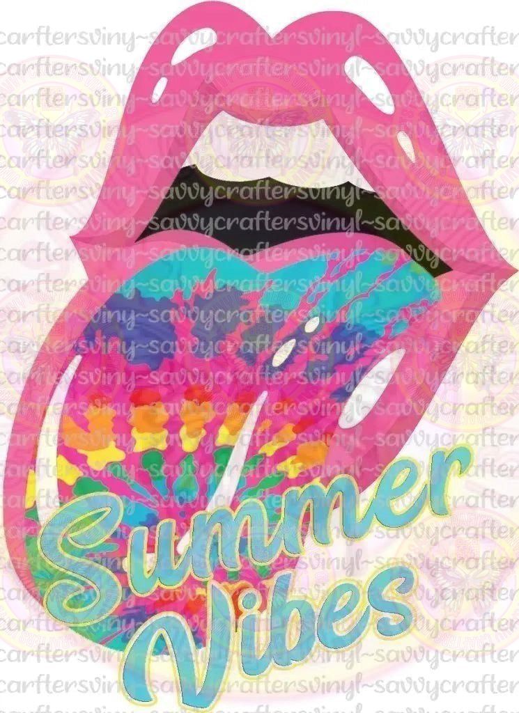 Summer Vibes Tongue Out - Savvy Crafters Vinyl & Gifts