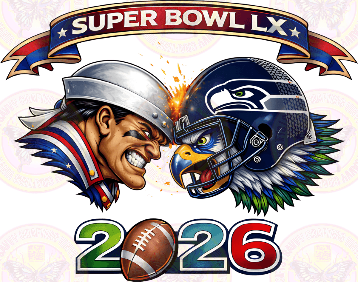 Super Bowl 2026 Patriots vs Eagles - Savvy Crafters Vinyl & Gifts