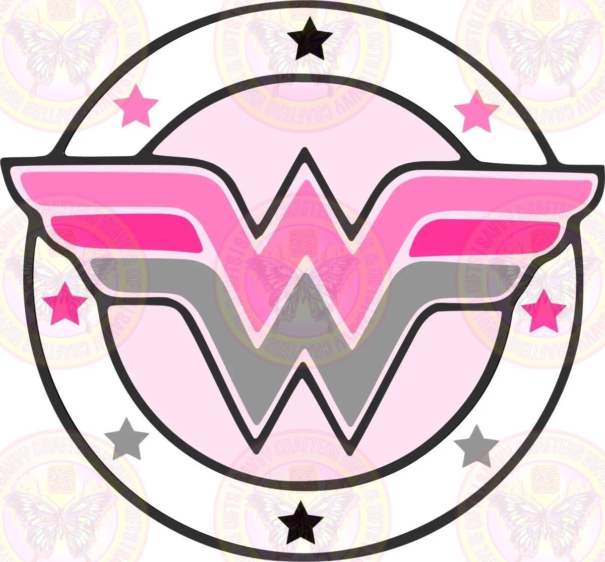 Superwoman Pink Shield - Savvy Crafters Vinyl & Gifts