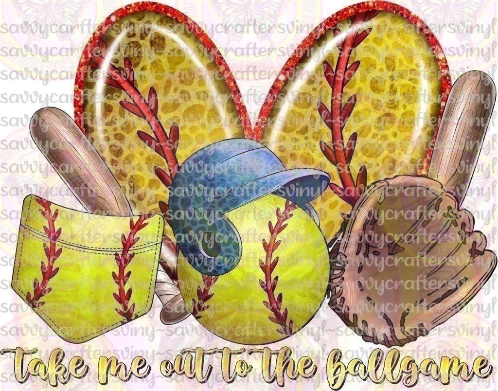 Take Me Out To The Ballgame Softball Heart - Savvy Crafters Vinyl & Gifts