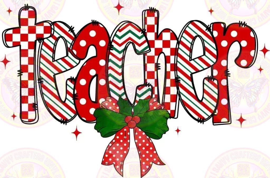 Teacher Doodle Christmas Preppy - Savvy Crafters Vinyl & Gifts