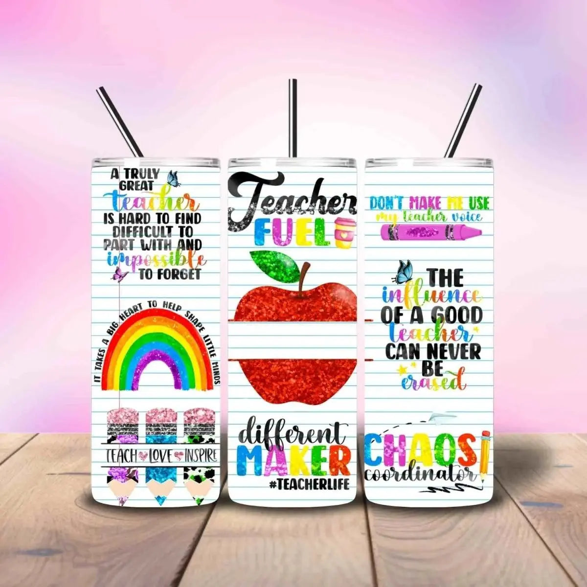 Teacher Fuel Paper Notebook - Fully Completed Tumbler Skinny Straight 20/30oz - Savvy Crafters Vinyl & Gifts