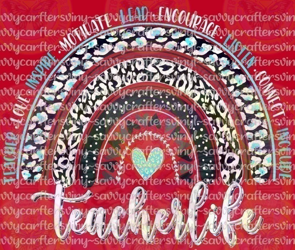Teacher Rainbow Teal Black - Savvy Crafters Vinyl & Gifts
