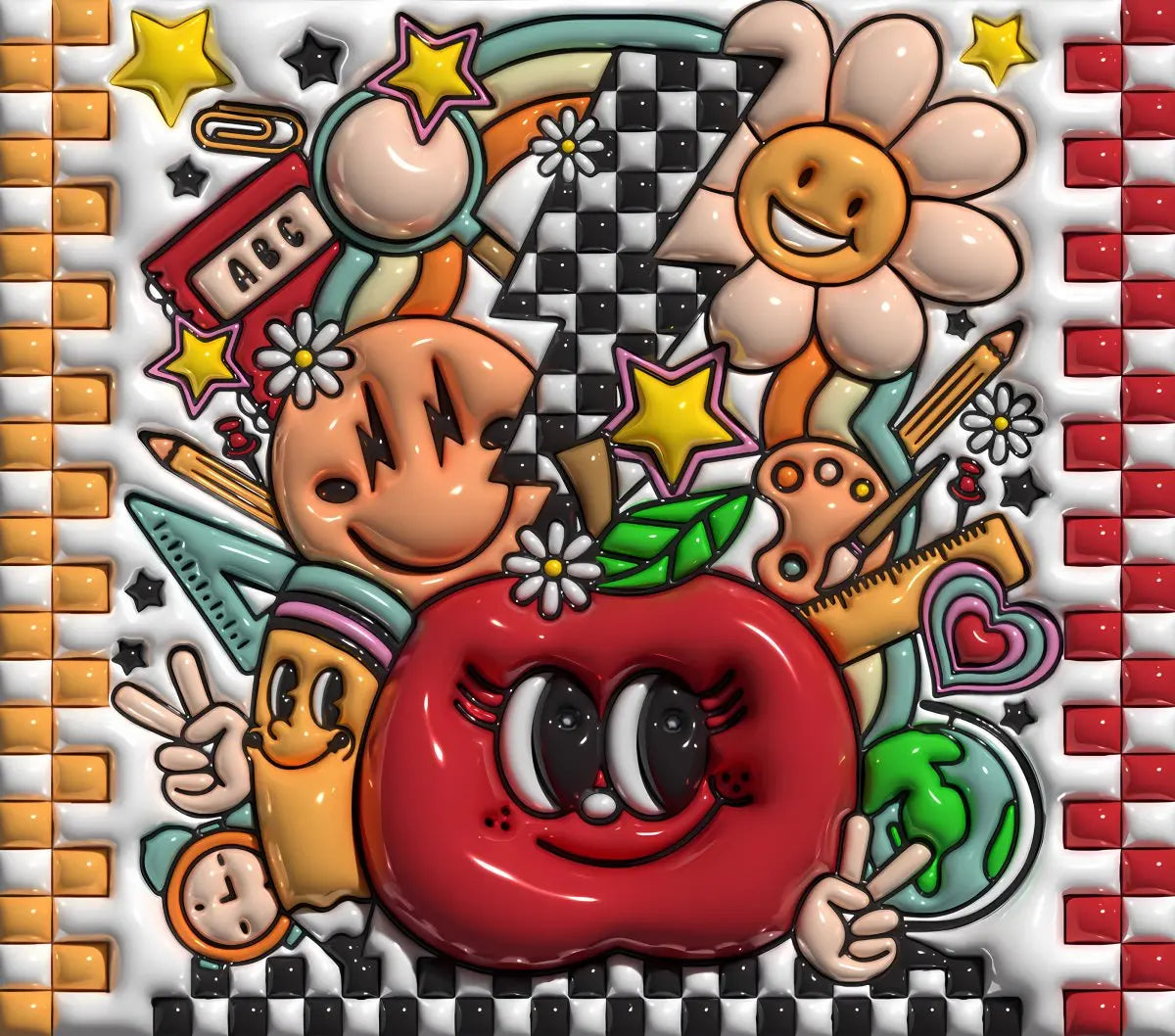 Teacher Retro Supply 3D 20 Oz Skinny Tumbler Customized (Copy) - Savvy Crafters Vinyl & Gifts