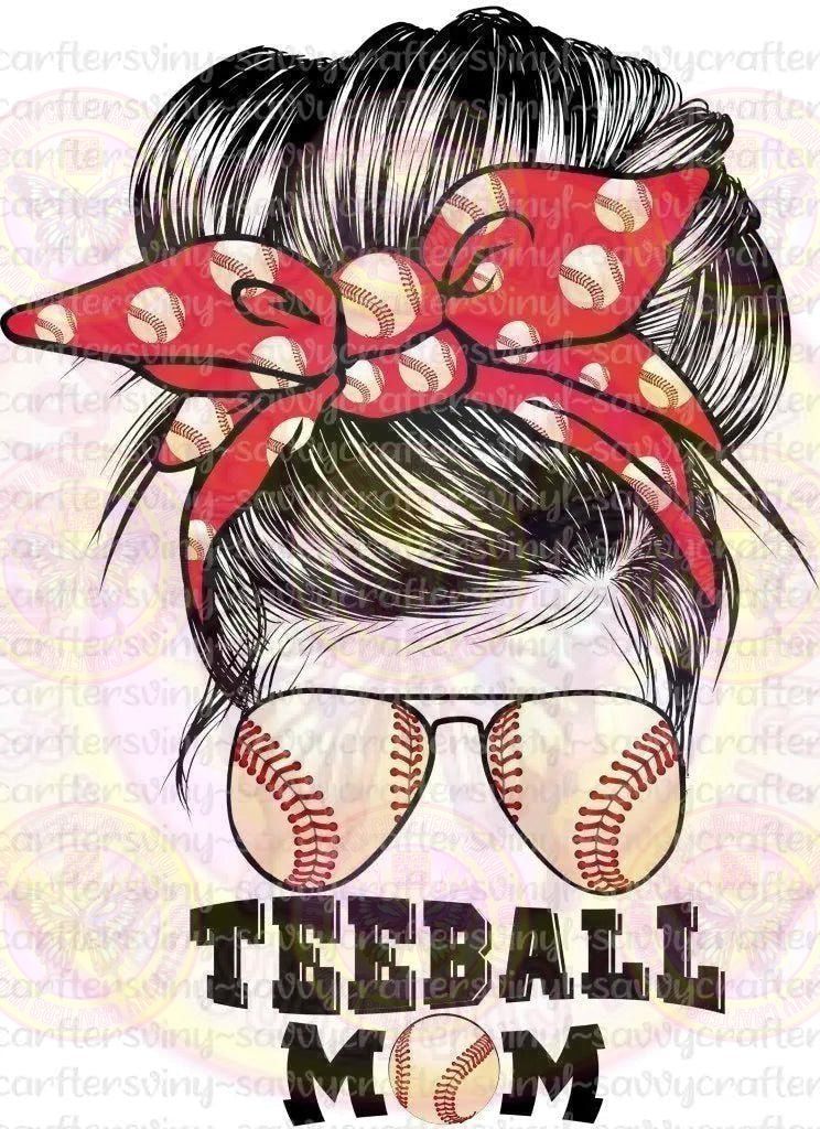 Teeball Mom Messy Bun - Savvy Crafters Vinyl & Gifts
